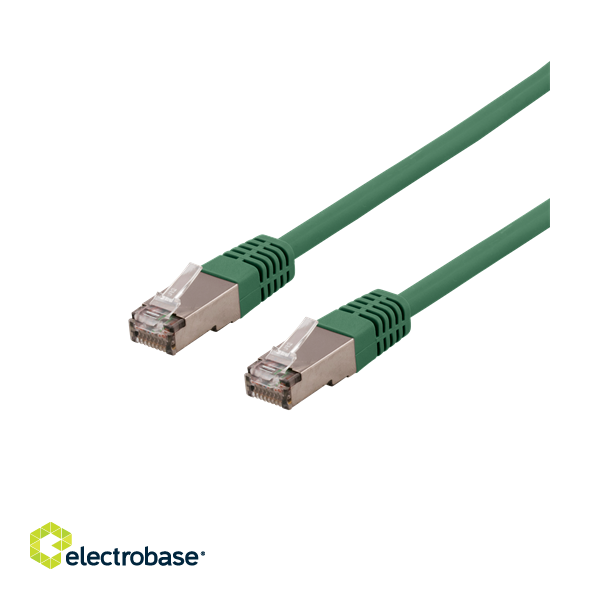 DELTACO U / FTP Cat6a patch cable, 0.5m, 500MHz, Delta-certified, LSZH, green/ STP-60GAU image 2