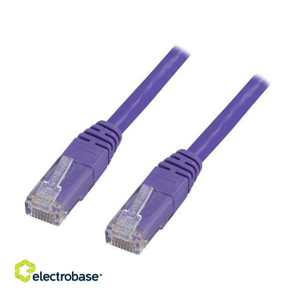 DELTACO U / UTP Cat6 patch cable, 0.3m, 250MHz, Delta certified, LSZH, purple / TP-603P