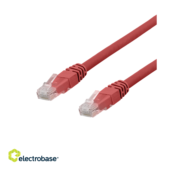 DELTACO U / UTP Cat6 patch cable, 0.3m, 250MHz, Delta certified, LSZH, red / TP-603R