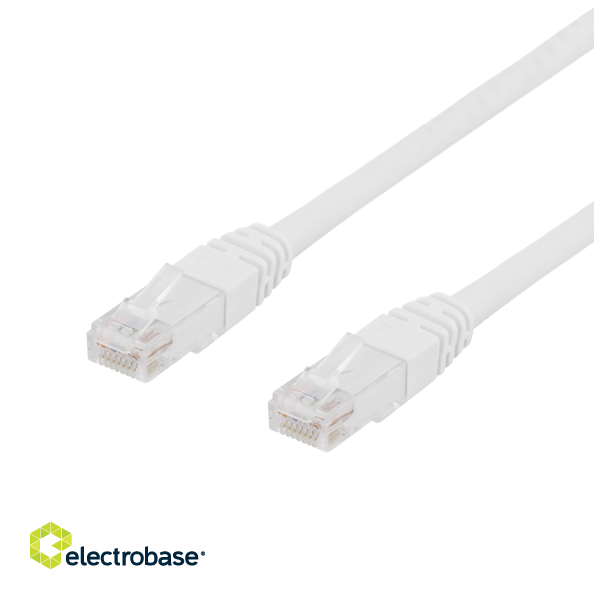 Network cable DELTACO U/UTP Cat6, 0.5m, white / TP-60V-K / R00210001 image 1