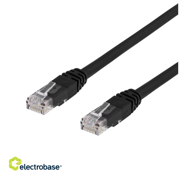 Network cable DELTACO U/UTP Cat6, 2m, black / TP-62S-K / R00210008 image 1