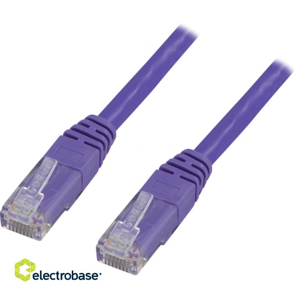 Patch cable DELTACO U/UTP Cat6, 1.5m, 250MHz, Delta certified, LSZH, purple / TP-611P image 1