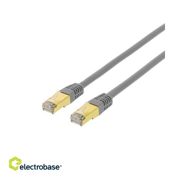 DELTACO S / FTP Cat7 patch cable, 0.3m, 600MHz, Delta-certified, LSZH, RJ45, gray / STP-703 фото 1