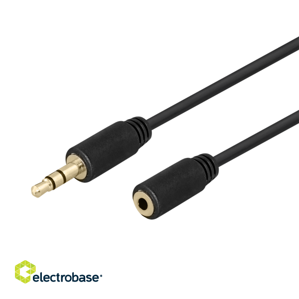 Audio cable DELTACO 3.5mm, gold-plated, 1m, black / MM-159-K / R00180011 image 1