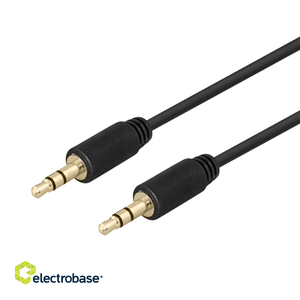 Audio cable DELTACO 3.5mm, gold-plated, 5m, black / MM-152-K / R00180010 image 1