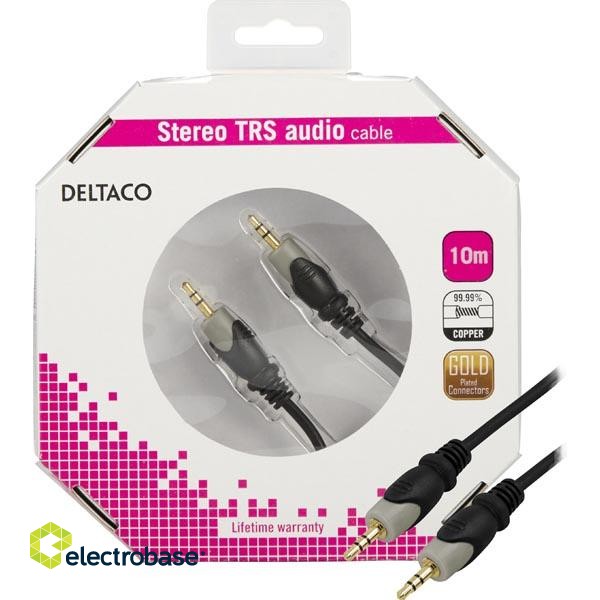 Cable DELTACO audio, 3.5mm-3.5mm,10.0m / MM-153-K image 1