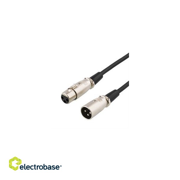 DELTACO XLR audio cable, 3 pin ha - 3 pin ho, 5m black / XLR-1050  image 1