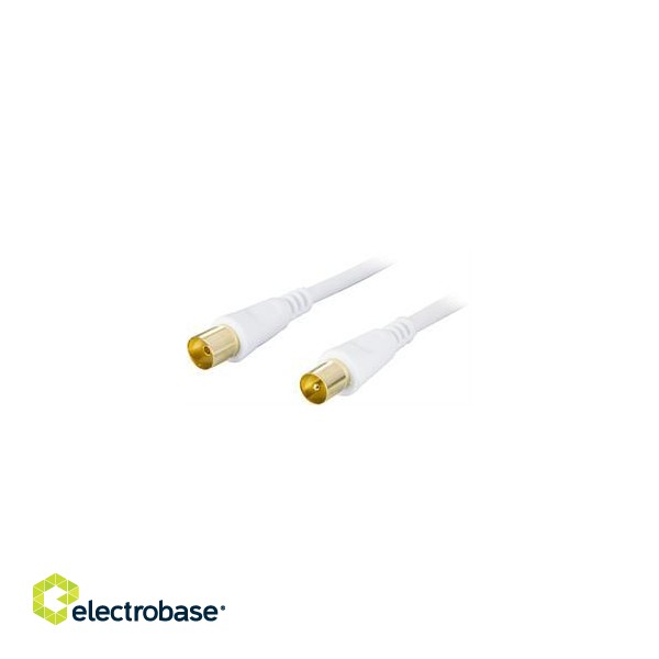 DELTACO antenna cable, 75 Ohm, ferrite cores, gold plated connectors, 10m white / AN-110 image 1