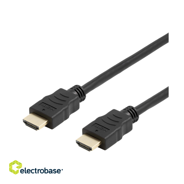 DELTACO flexible HDMI cable, 4K UltraHD at 30Hz, 5m, black HDMI-1050D-FLEX image 2