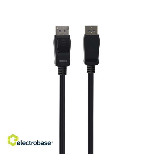 DisplayPort cable DELTACO DP 1.4, 8K@60Hz, 4m, black / DP8K-1040-LSZH image 2