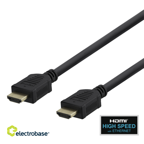 HDMI cable DELTACO 4K UHD, 5m, black / HDMI-1050-K / R00100015 image 1
