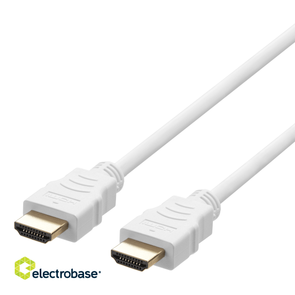 HDMI cable DELTACO ULTRA High Speed,  2m, eARC, QMS, 8K at 60Hz, 4K at 120Hz, white / HU-20A-K image 1