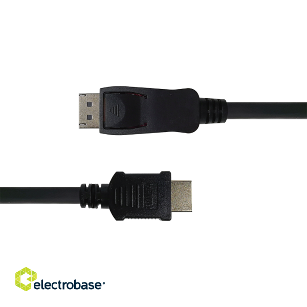 Cable DELTACO DisplayPort to HDMI, 4K UHD, 1m, black / DP-3010-K / R00110011 image 2