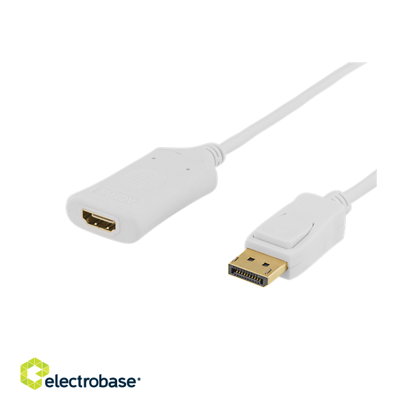 DELTACO DisplayPort to HDMI 2.0b cable, 4K at 60Hz, 0.5m, white / DP-HDMI35-K image 2