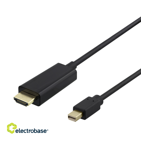 Cable DELTACO miniDisplayPort to HDMI cable, 4K UHD, 1m, black / DP-HDMI104-K / 00110019 image 1