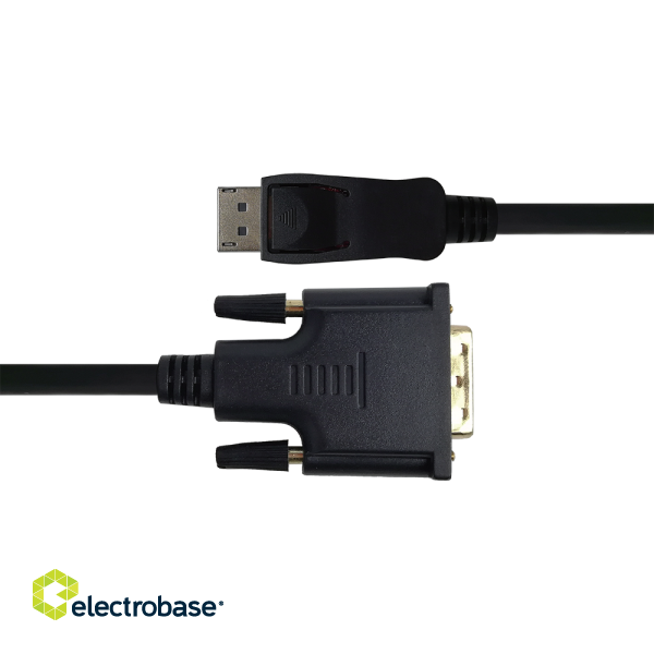 Cable DELTACO DisplayPort - DVI-D Single Link, 1080p 60Hz, 1m, black / DP-2010-K / 00110008 image 2