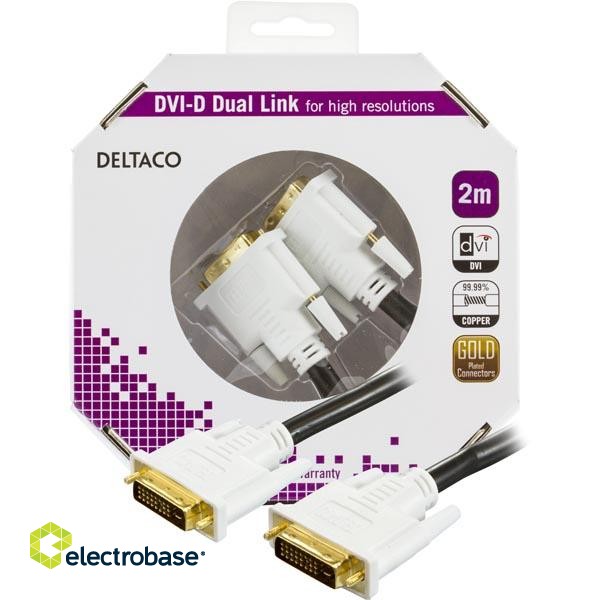 Cable DELTACO DVI-D "dual link", 2.0m / DVI-600A-K image 1