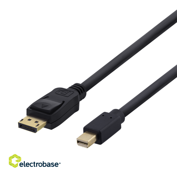 Cable DELTACO DisplayPort to miniDisplayPort, 4K UHD, 1m, black / DP-1111-K / 00110005 image 1