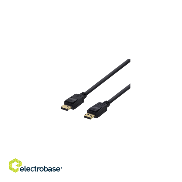 DELTACO DP cable, Ultra HD in 60Hz, 21.6Gb / s, 2m, black DP-1022 image 2