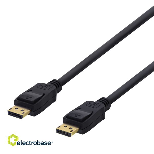 DisplayPort cable DELTACO DisplayPort, 4K UHD, 21.6 Gb/s, 1m, black / DP-1010-K / 00110001 image 1