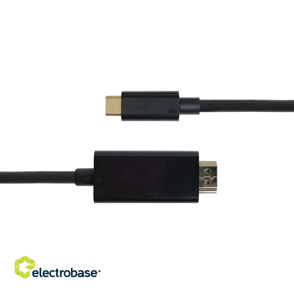 USB-C - HDMI cable DELTACO 4K UHD, gold plated, 2m, black / USBC-HDMI1020-K / 00140021 image 2
