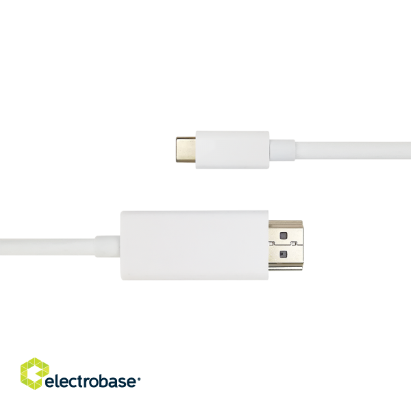 USB-C - HDMI cable DELTACO 4K UHD, gold plated, 2m, white / USBC-HDMI1021-K / 00140022 image 2