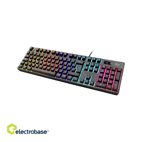 Keyboard DELTACO GAMING mechanical, UK, RGB, black / GAM-112-UK image 1