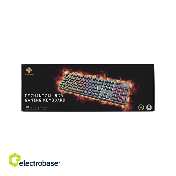 Keyboard DELTACO GAMING mechanical, UK, RGB, black / GAM-112-UK image 4