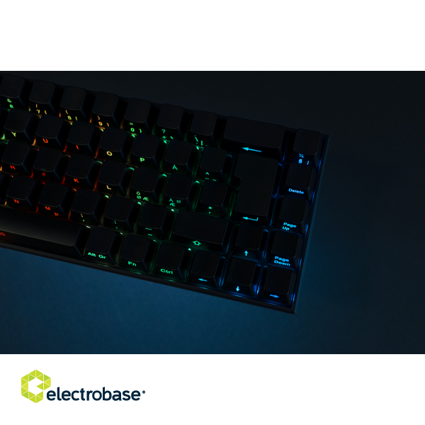 Wireless 65% keyboard DELTACO GAMING DK440R front lasered keys, RGB, Kailh Red, N-key rollover, UK Layout, pink/RGB / GAM-100-UK image 6