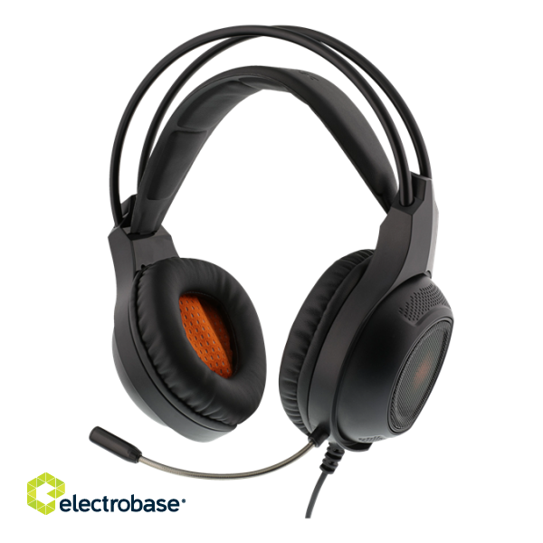 Headset DELTACO GAMING 2 x 3.5 mm, LED, 20Hz - 20kHz, black / GAM-069 image 2