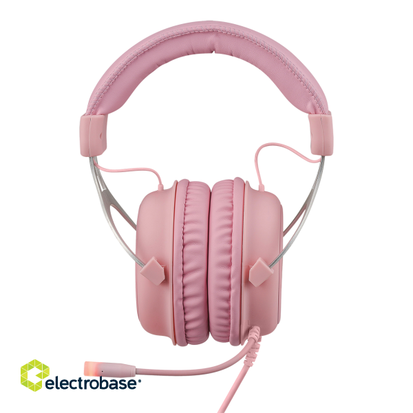 Stereo headset DELTACO GAMING PH85, 57mm element, LED, pink / GAM-030-P image 4
