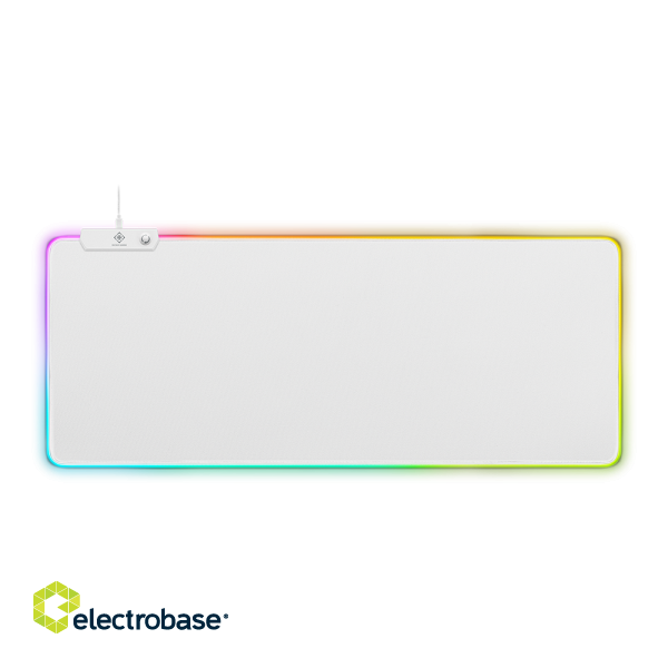 Mousepad DELTACO GAMING WHITE LINE RGB mousepad, 900x360x4mm, 13 LED modes, white / GAM-079-W