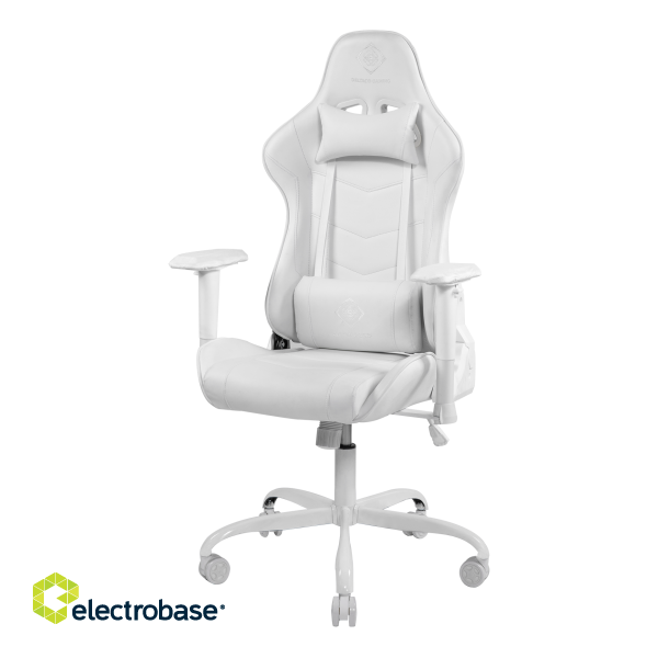  Gaming chair DELTACO GAMING WHITE LINE WCH80 in PU-leather, ergonomic, 5-point wheelbase, high back, white / GAM-096-W image 1