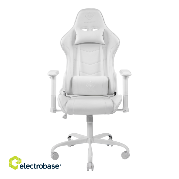  Gaming chair DELTACO GAMING WHITE LINE WCH80 in PU-leather, ergonomic, 5-point wheelbase, high back, white / GAM-096-W image 2