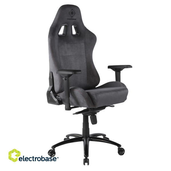 Gaming chair DELTACO GAMING DC430 in soft Alcantara fabric, 4D armrests, ergonomic, 5-point wheelbase, dark gray / GAM-121-DG image 3