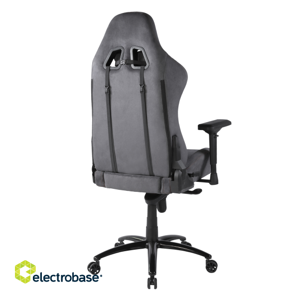Gaming chair DELTACO GAMING DC430 in soft Alcantara fabric, 4D armrests, ergonomic, 5-point wheelbase, dark gray / GAM-121-DG image 6