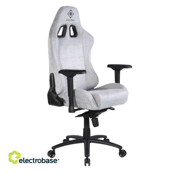 Gaming chair DELTACO GAMING DC440 in soft Alcantara fabric, 4D armrests, ergonomic, 5-point wheelbase, light gray / GAM-121-LG