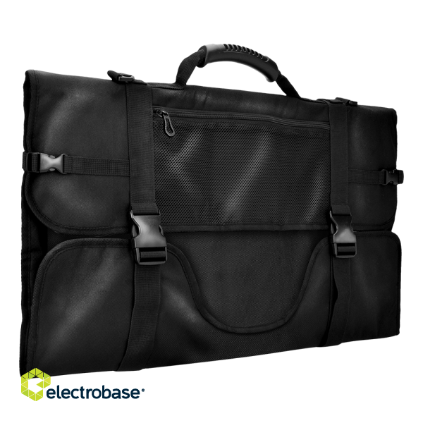 Monitor carrying bag DELTACO GAMING with pockets for accessories size L, for 24"-27" monitors, black / GAM-122 image 3