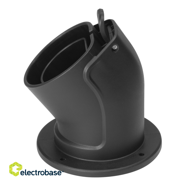 Wall bracket DELTACO e-Charge for type 2 charging connector, angled, protects against dirt, black / EV-5103 image 2