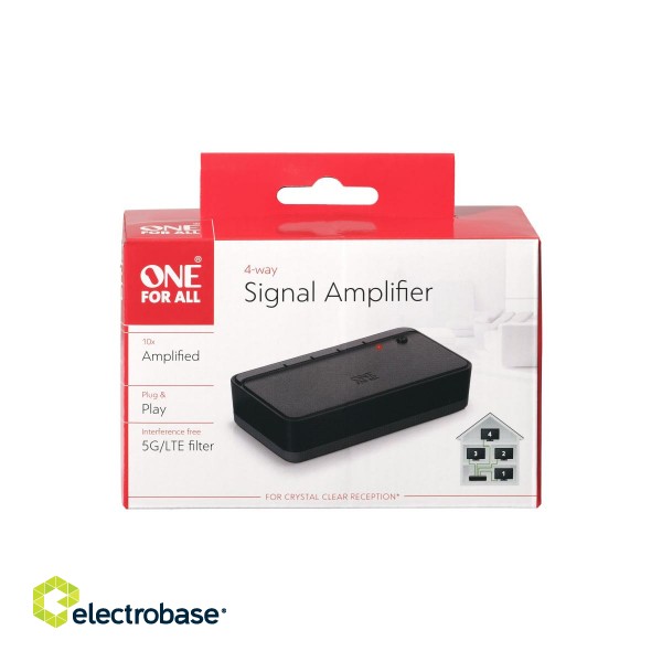 Signal amplifier ONE FOR ALL EU/SA (type C), 230-240V ~ 50Hz 3.0W, 75ohm, 1m of coax cable / SV9640 image 2
