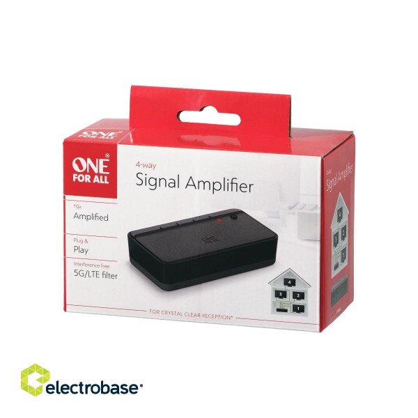 Signal amplifier ONE FOR ALL EU/SA (type C), 230-240V ~ 50Hz 3.0W, 75ohm, 1m of coax cable / SV9640 image 3