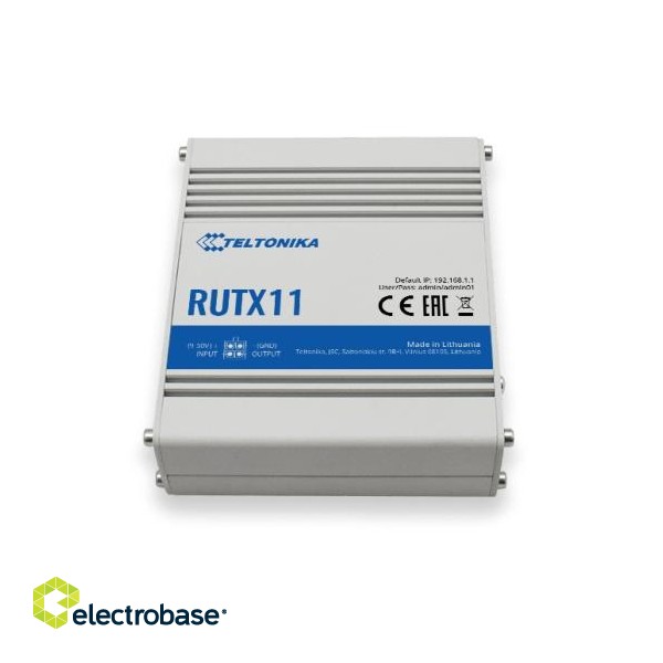 Teltonika RUTX11 Industrial cellular router 2 SIM LTE+ETH+WiFi+BT paveikslėlis 3
