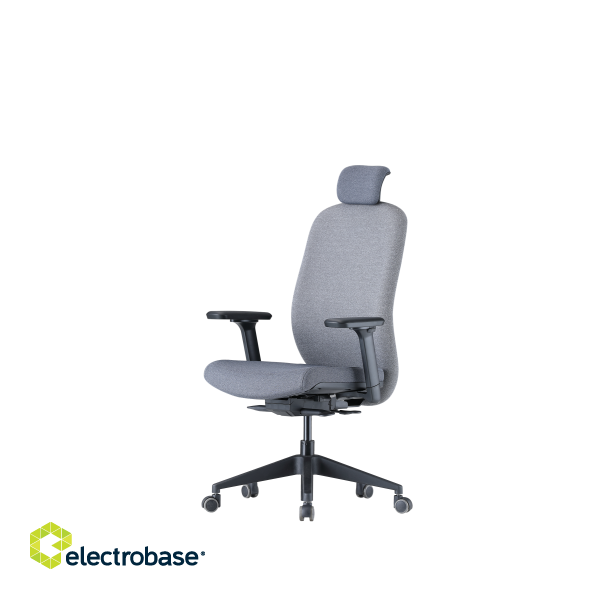 Up Up Athene ergonomic office chair Black, Grey + Grey fabric фото 1