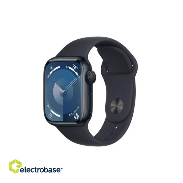 Apple Watch Series 9 Smart watch GPS 41mm Midnight Aluminum Case/Midnight Sport Band M/L paveikslėlis 1