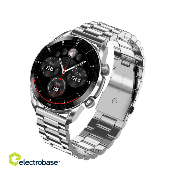 Garett V10 Smartwatch, Silver steel image 1