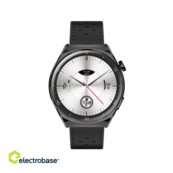 Garett V12 Smartwatch, Black leather image 2
