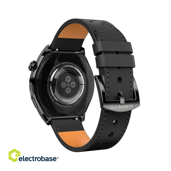 Garett V12 Smartwatch, Black leather image 5