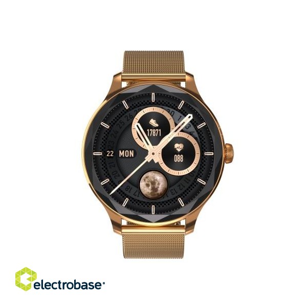 Garett Viva Smartwatch, Gold steel image 1