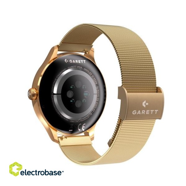 Garett Viva Smartwatch, Gold steel image 5
