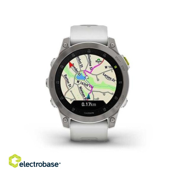 Smart watch Garmin Epix (Gen 2) - Sapphire Edition, Titanium with White Band, 47 mm image 8